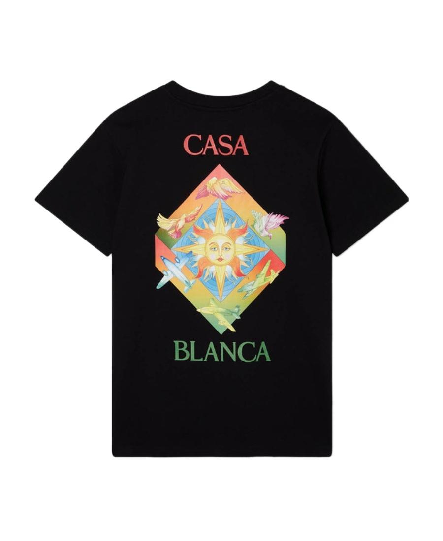 CASABLANCA Les Elements Organic-cotton T-shirt In Black Product Image
