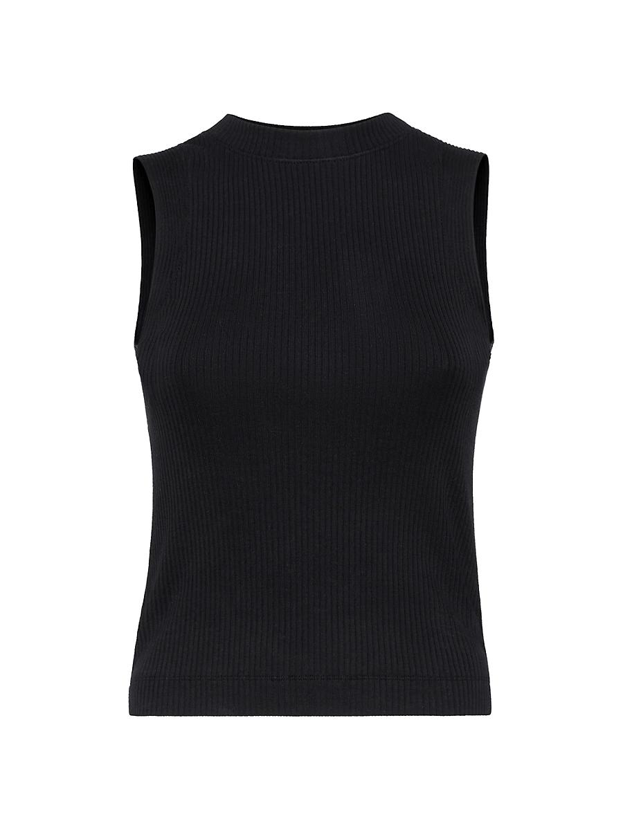 Womens Cotton Ribbed Jersey Top with Monili Product Image