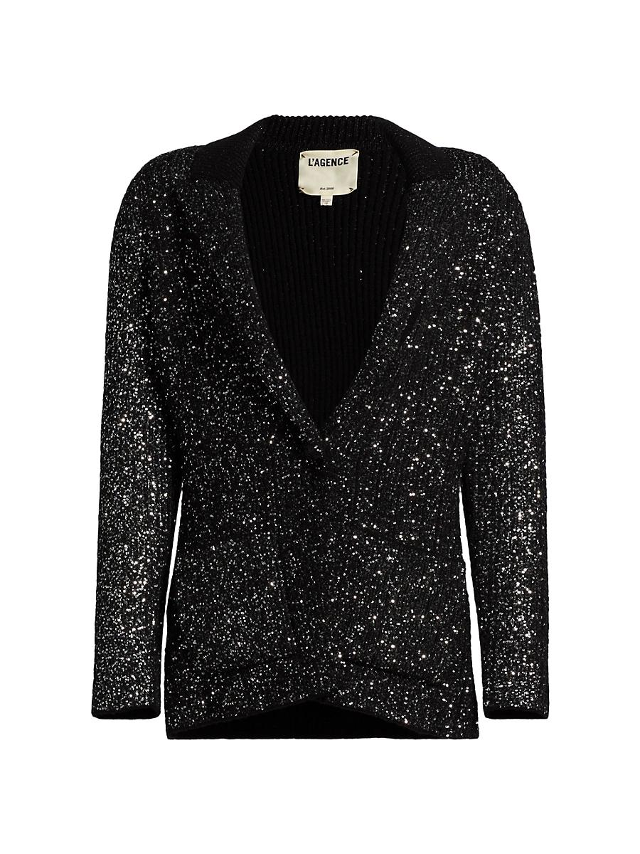 Womens Leonora Sequin Knit Single-Breasted Blazer Product Image
