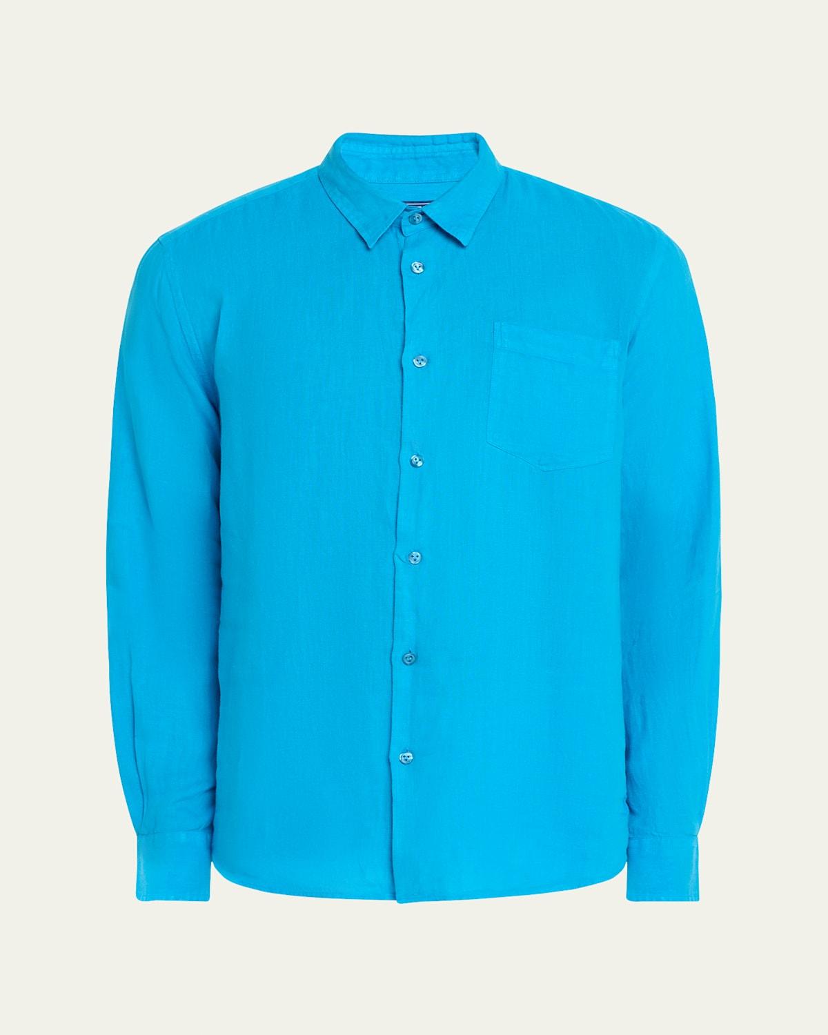 Mens Caroubis Linen Button-Front Shirt Product Image