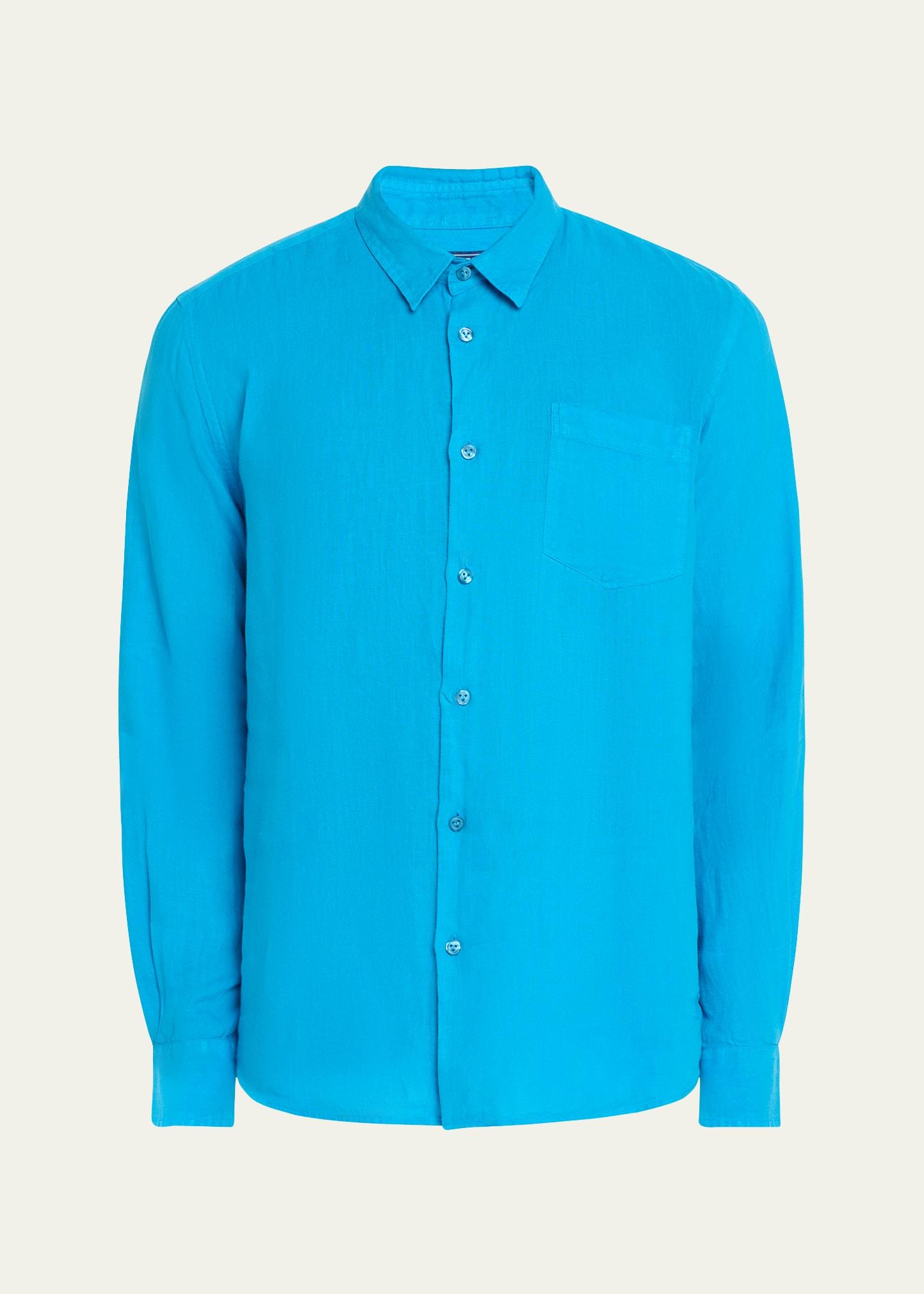 Mens Caroubis Linen Button-Front Shirt Product Image