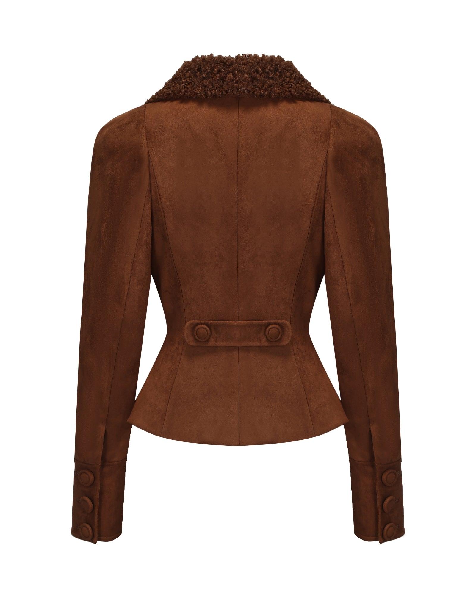 Celine Suede Coat (Brown) Product Image