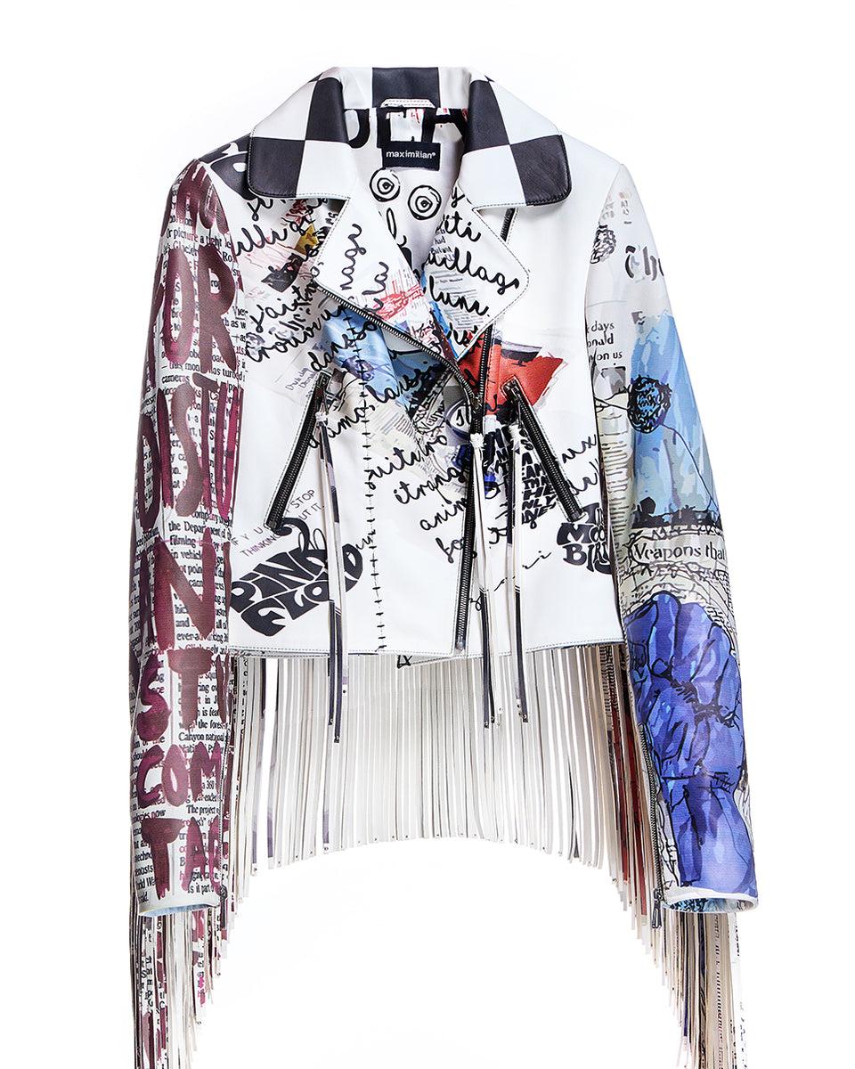 Leather Jacket with Fringes Product Image