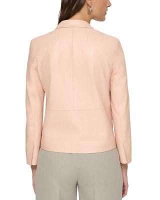 Leather Cropped Boyfriend Blazer Product Image