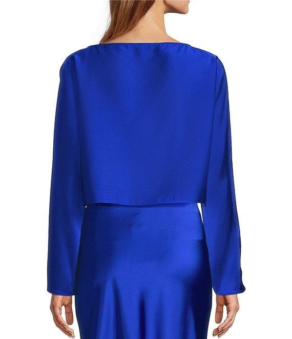 Antonio Melani Blyss Boat Neck Long Sleeve Coordinating Satin Blouse Product Image