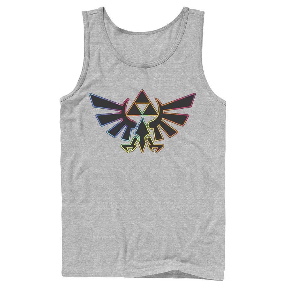 Men's Nintendo Zelda Hyrule Crest Tie-Dye Outline Tank Top,  Product Image