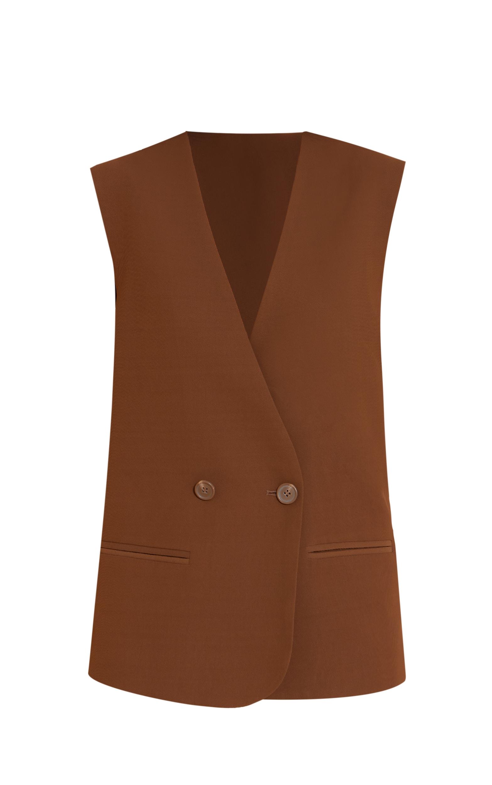 Brown Boxy Oversized Vest Product Image
