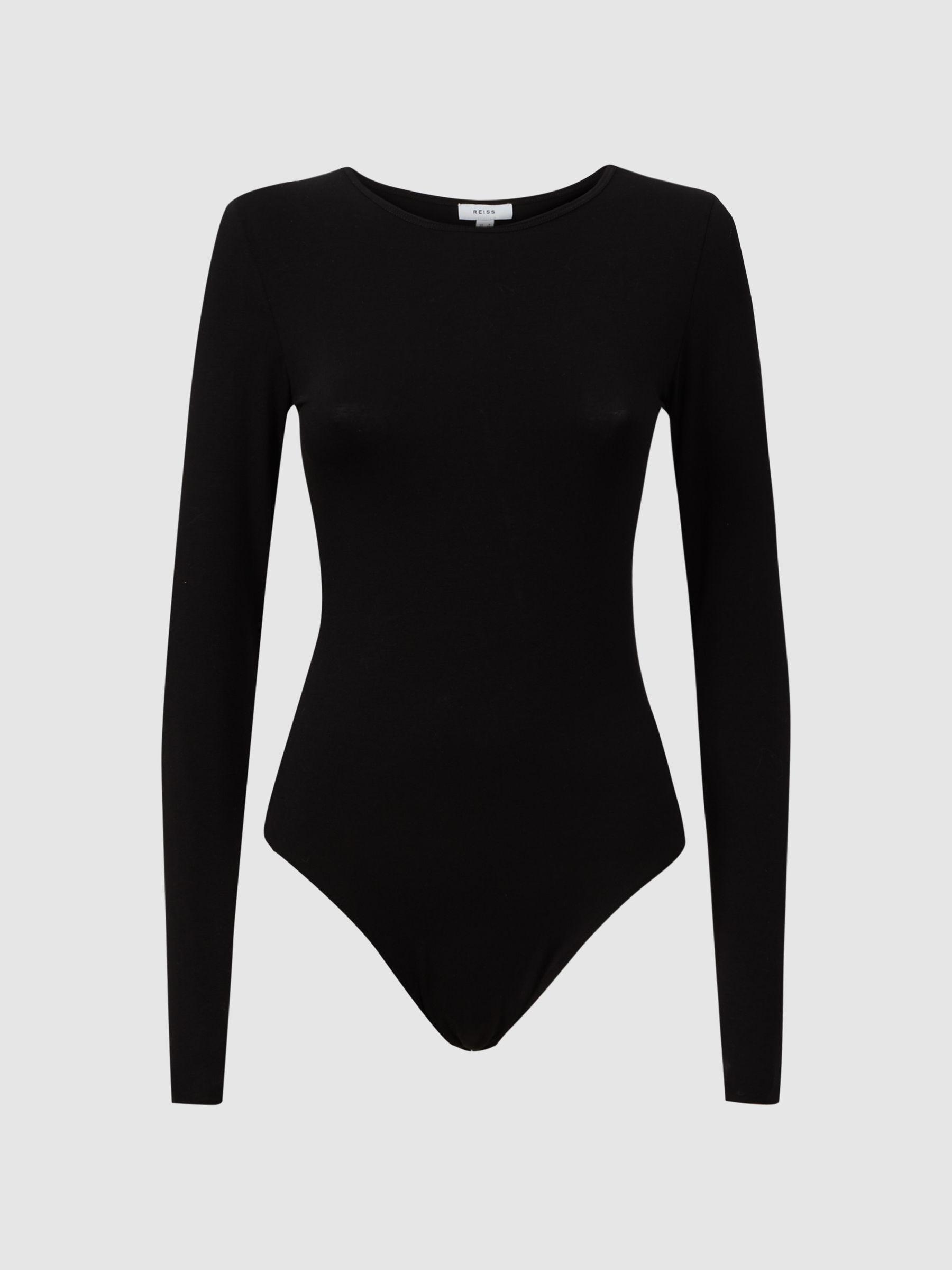 Long Sleeve Bodysuit in Black Product Image