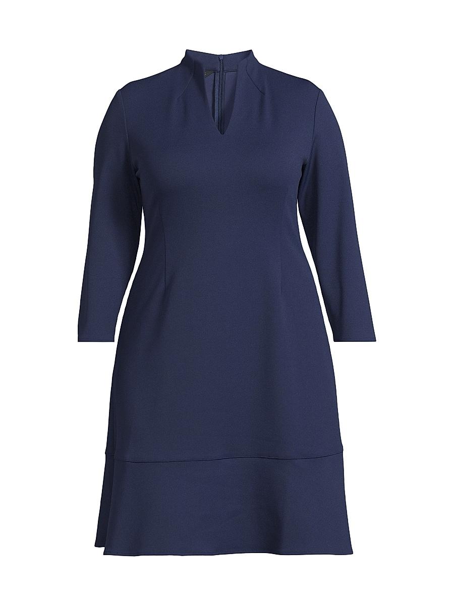 Womens Plus Size Deco Crepe Minidress Product Image