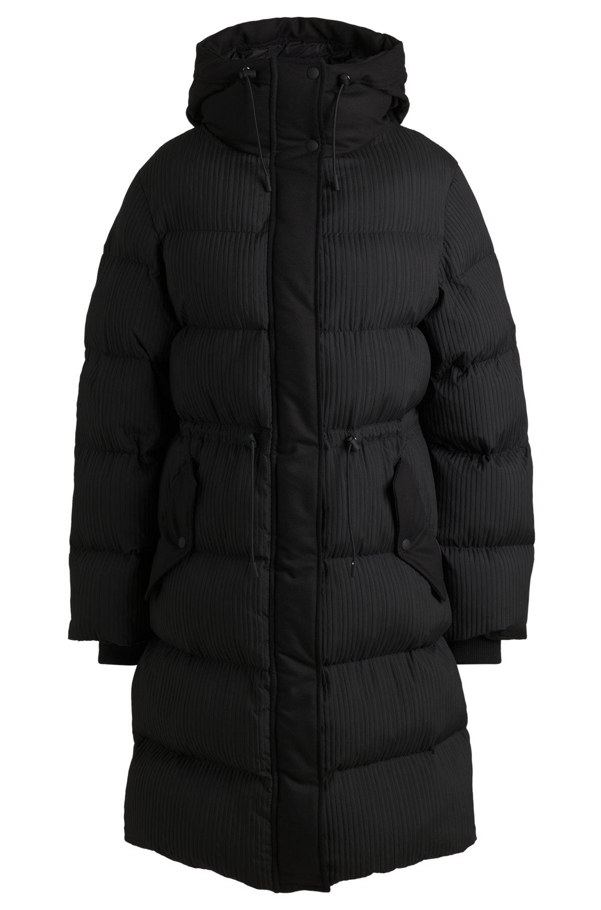 Water-repellent parka jacket in quilted corduroy-effect fabric Product Image