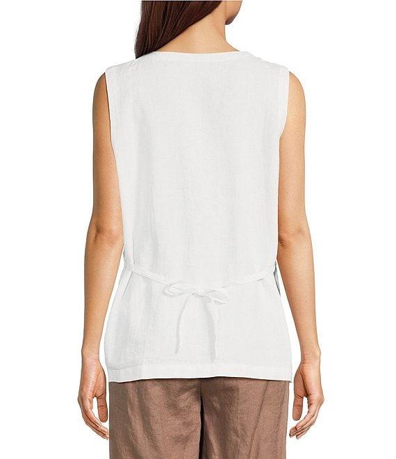 Eileen Fisher Organic Linen V-Neck Sleeveless Vest Product Image
