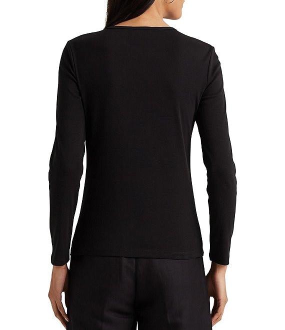 Lauren Ralph Lauren Long Sleeve Stretch Cotton T-Shirt Product Image
