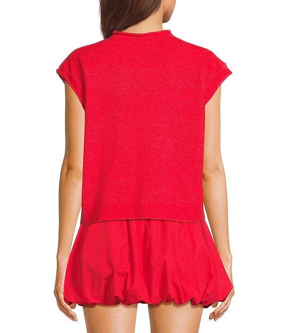 Things Between Solid Button Front Sweater Vest Product Image