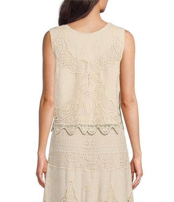 Reba Crochet Scoop Neck Coordinating Sleeveless Top Product Image