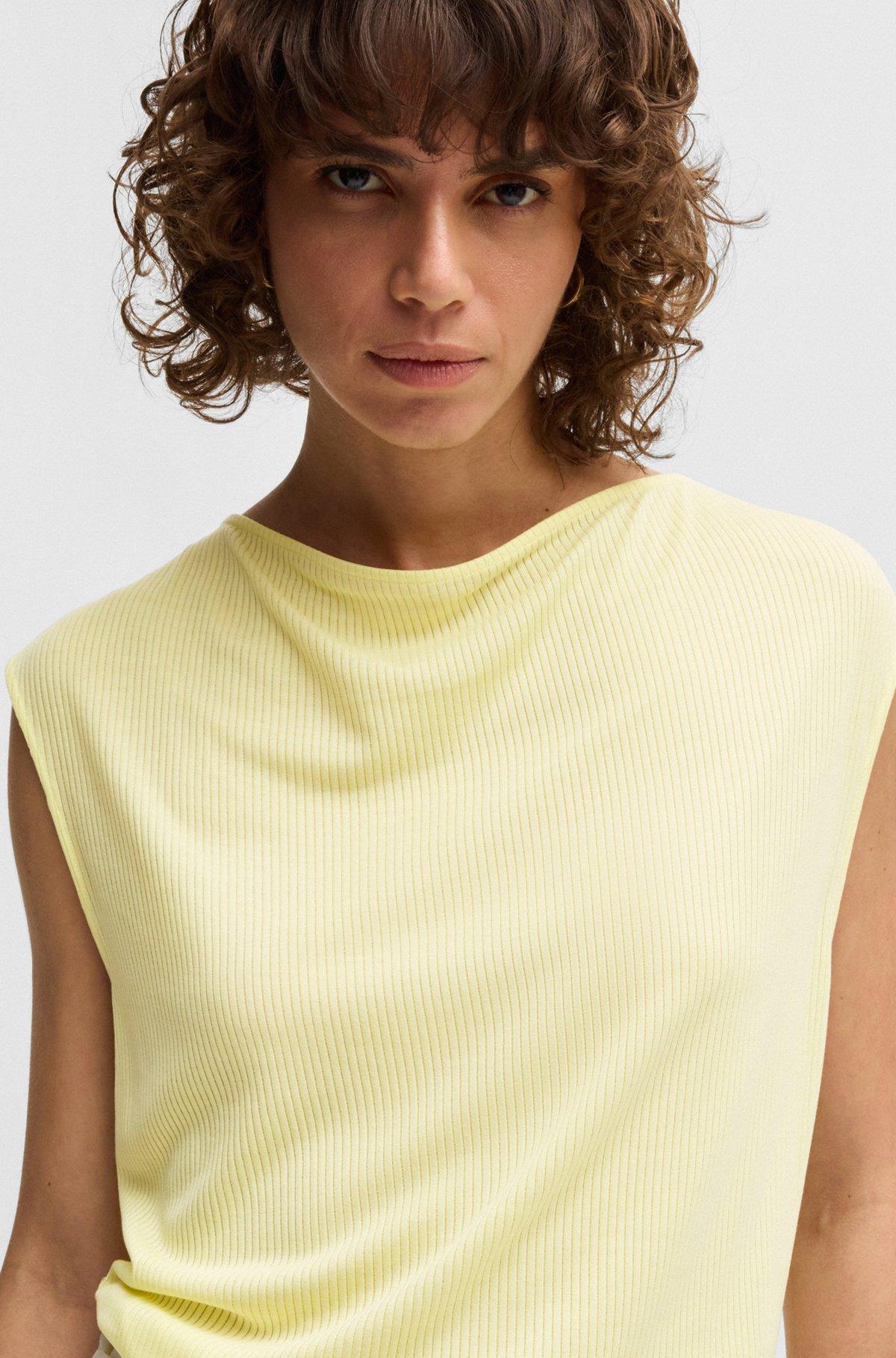Sleeveless T-shirt with ribbed front Product Image