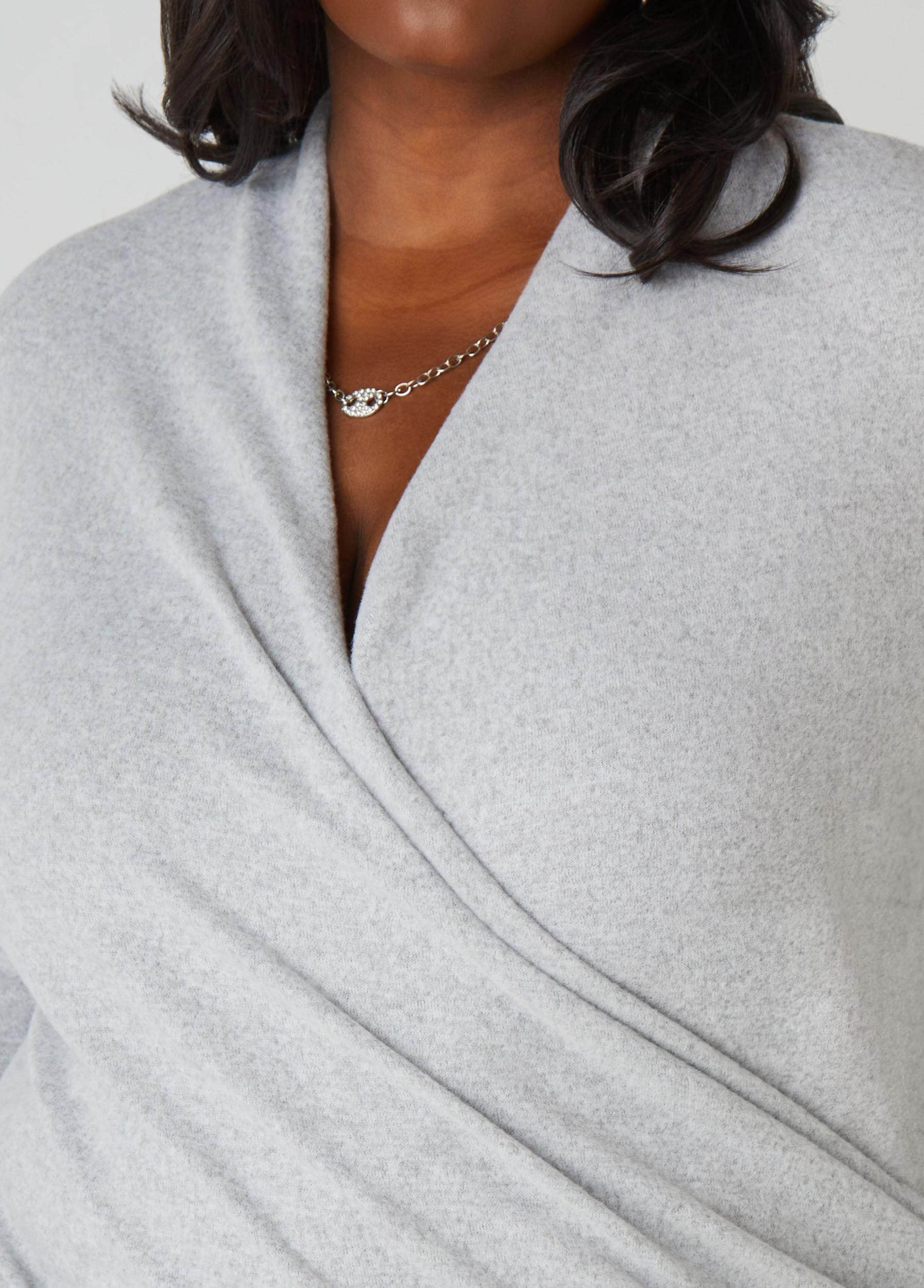 Faux Wrap Hacci Knit Top Product Image