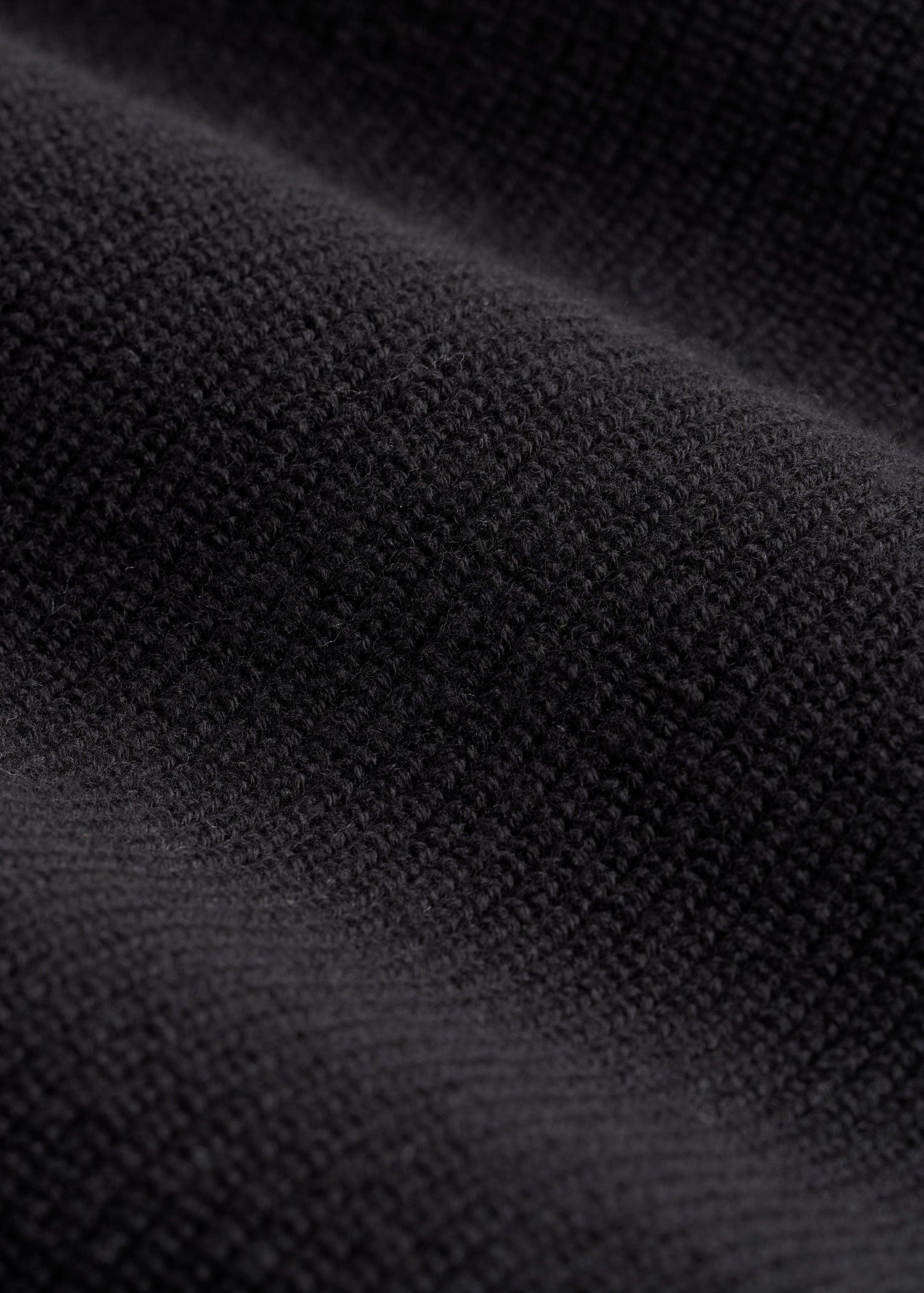 Sweater Polo Cardigan for Tall Men in Black Male Product Image