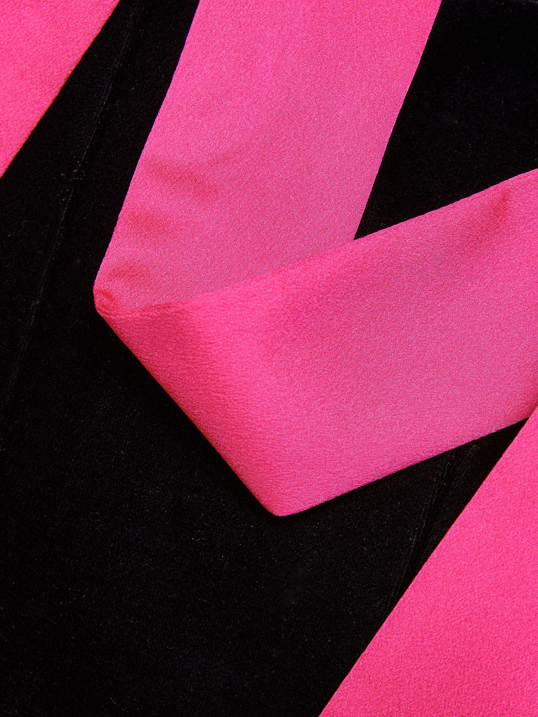 Florere Velvet Tie Neck Midi Dress in Black Product Image