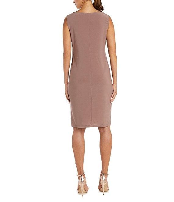 R & M Richards Long Sleeve Crew Neck Sequin Mesh 2-Piece Jacket Dress Product Image