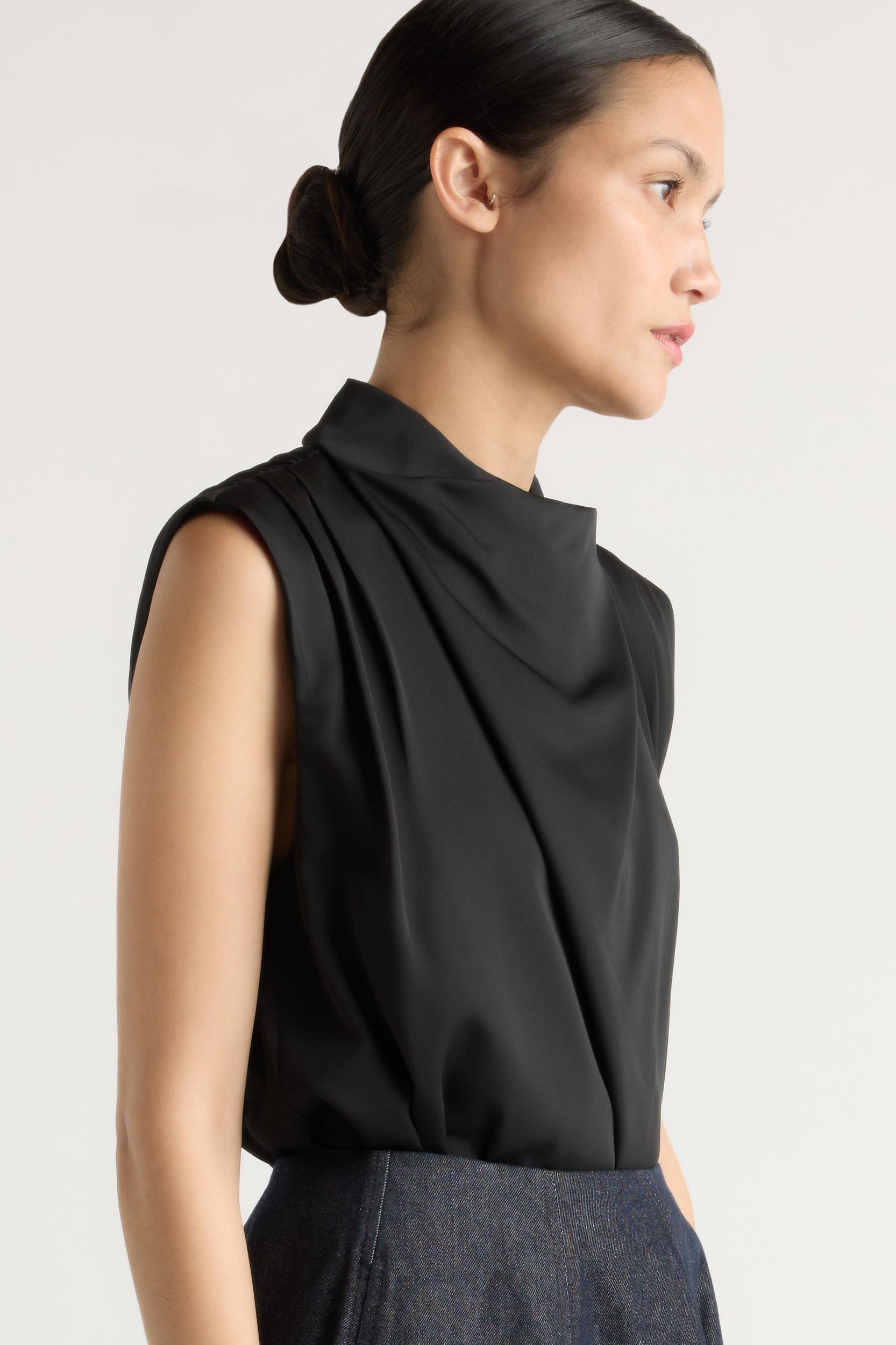 Allegra Gathered-Neck Sleeveless Blouse Product Image