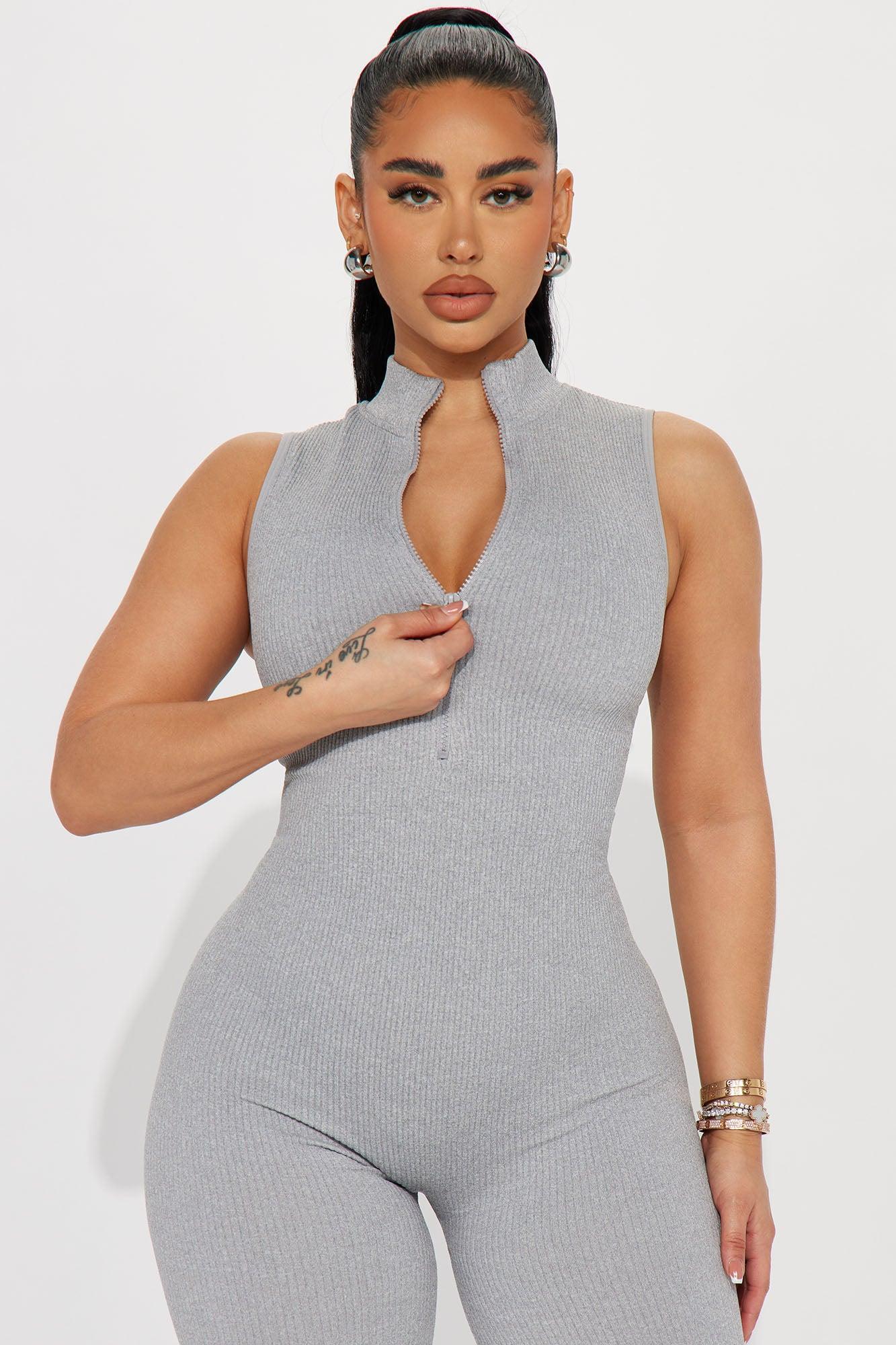 Johanna Seamless Jumpsuit - Heather Grey Product Image