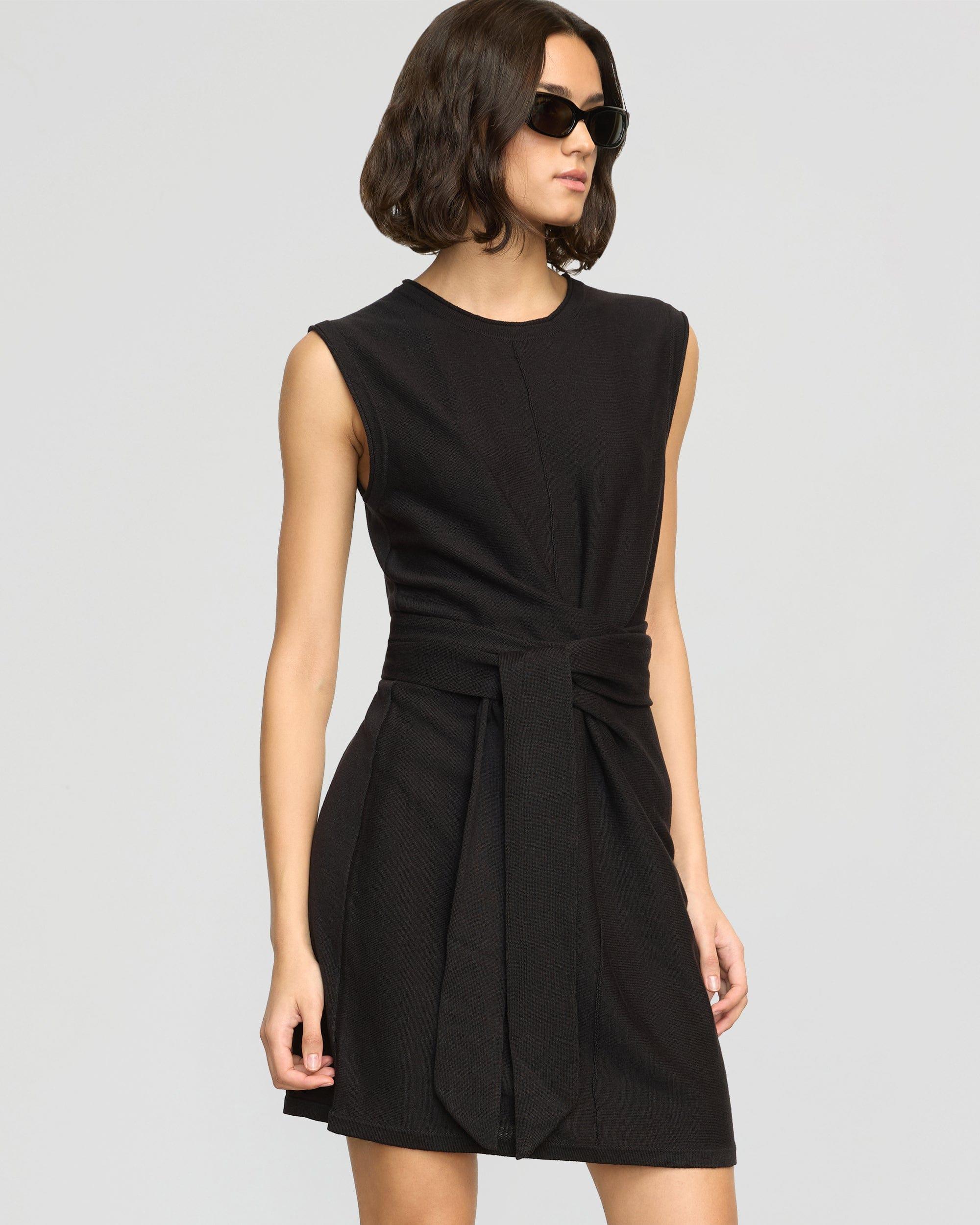 Rini Linen-Cotton Tie-Front Mini Dress Product Image