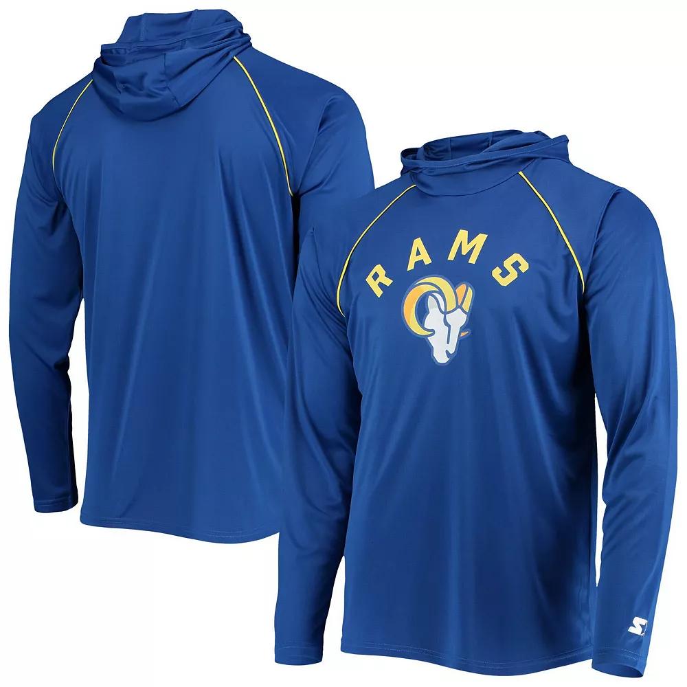 Men's Starter Royal Los Angeles Rams Raglan Long Sleeve Hoodie T-Shirt,  Product Image