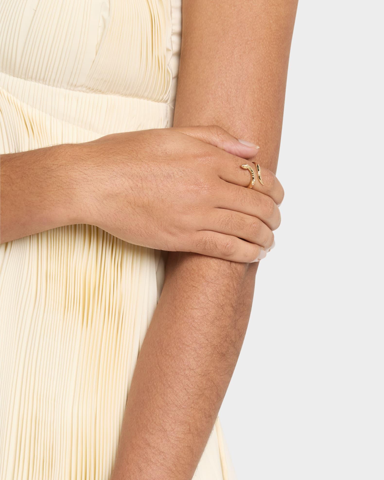 14K Yellow Gold Wrap Snake Ring with Diamonds, Size 6.5 Product Image