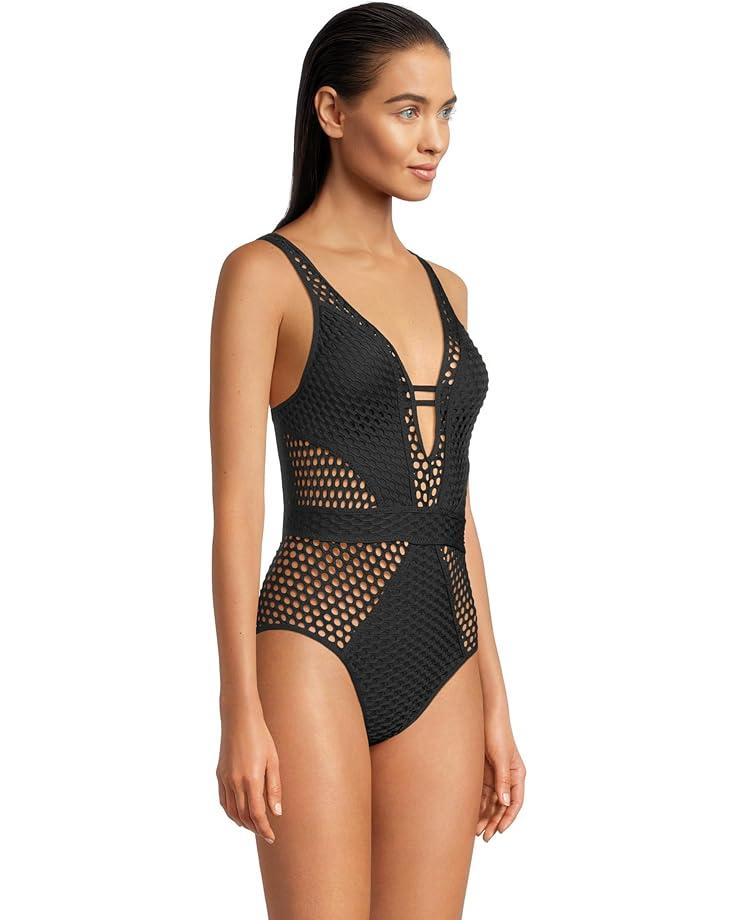 Muse Macie High Neck Mesh Overlay One Piece Product Image