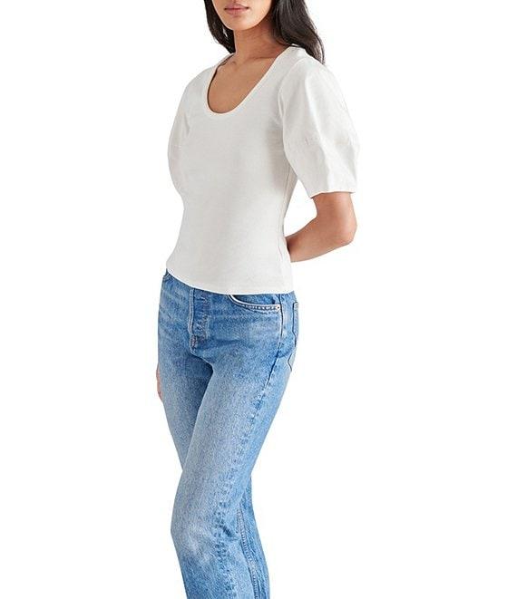 Steve Madden Valetta Scoop Neck Short Puff Sleeve Top Product Image