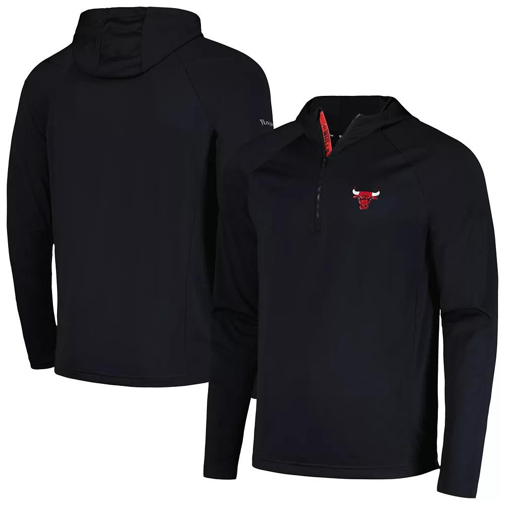Men's Levelwear Black Chicago Bulls Zander Hoodie Raglan Quarter-Zip Top,  Product Image