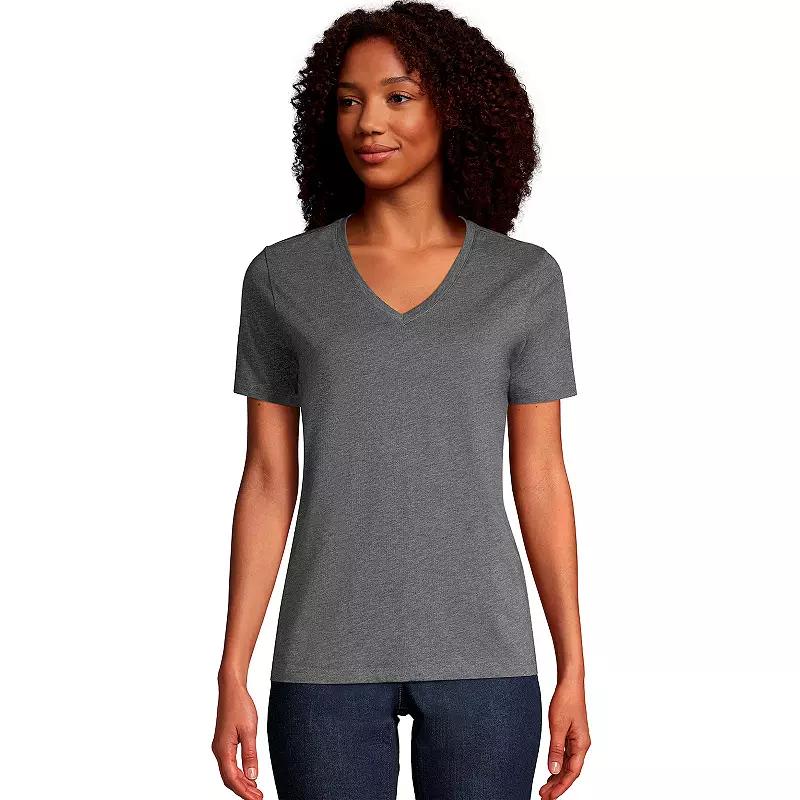 Petite Lands' End Relaxed-Fit Supima Cotton V-Neck Tee, Women's,  Product Image