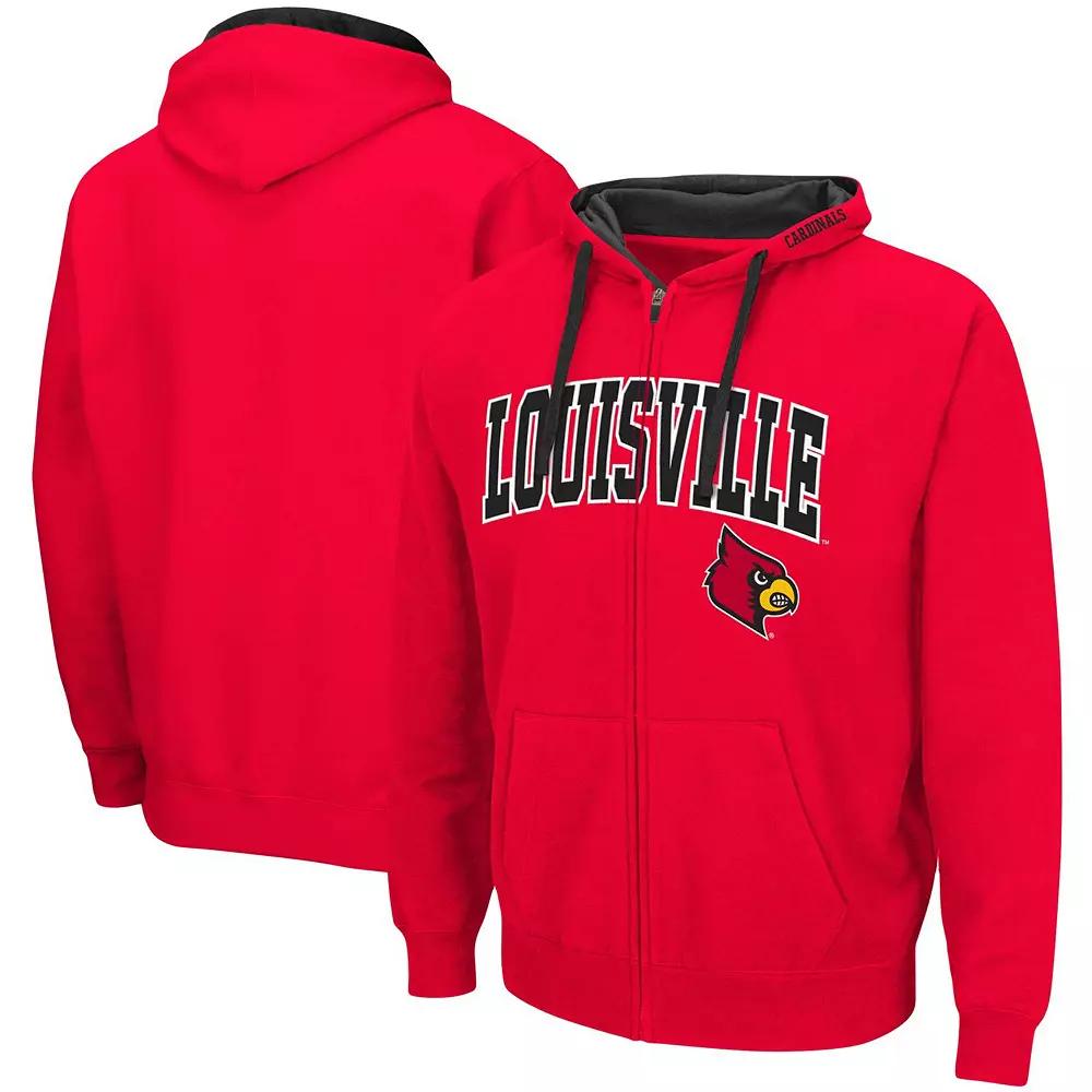 Men's Colosseum Red Louisville Cardinals Big & Tall Full-Zip Hoodie,  Product Image