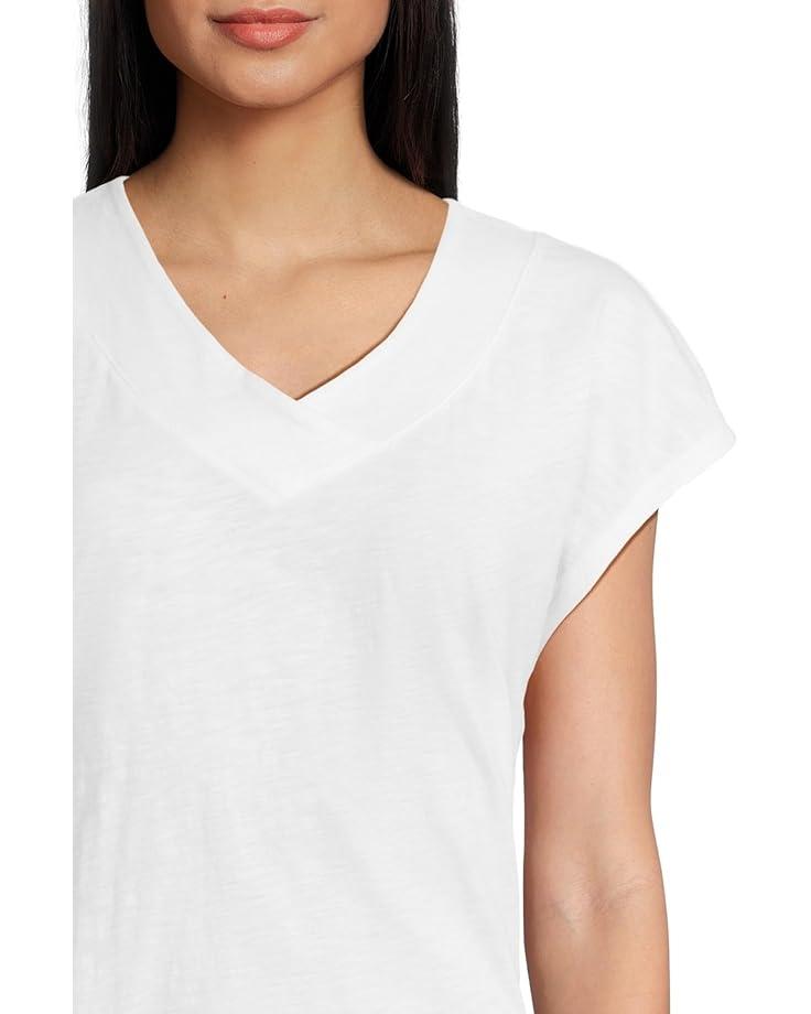 Women's L.L.Bean Organic Cotton V-Neck Cap Sleeve Tee Product Image