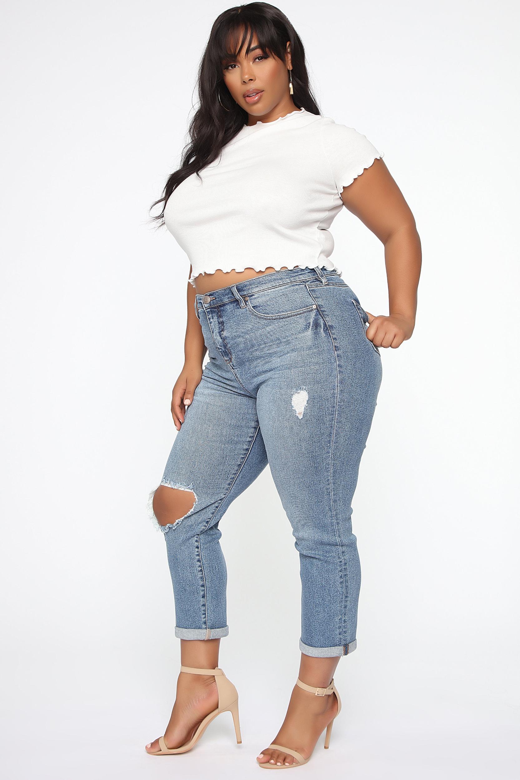 Need A New High Rise Mom Jeans - Medium Blue Wash Product Image
