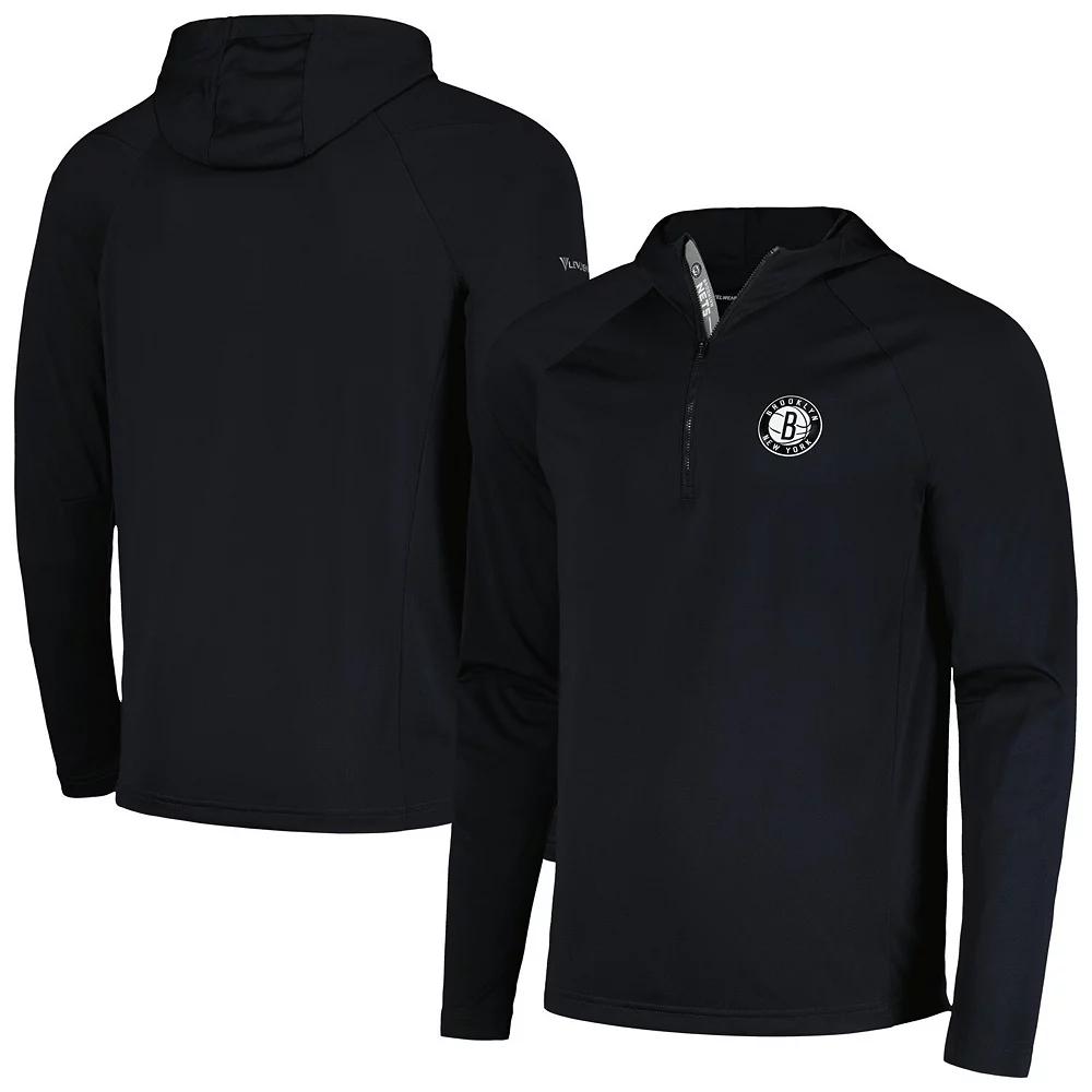 Men's Levelwear Black Chicago Bulls Zander Hoodie Raglan Quarter-Zip Top,  Product Image