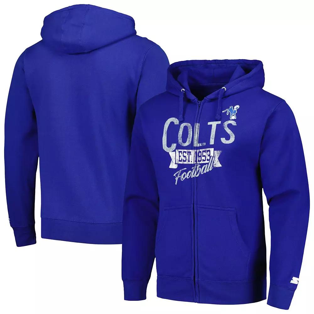 Men's Starter Royal Indianapolis Colts Gridiron Classics Post Season Full-Zip Hoodie,  Product Image