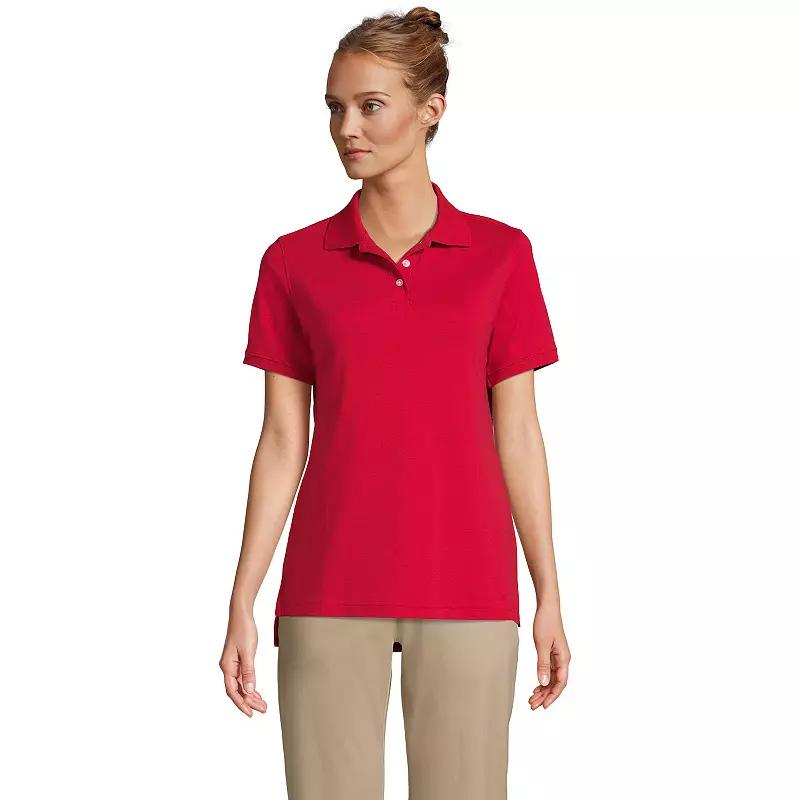 Women's Tall Lands' End School Uniform Short Sleeve Interlock Polo,  Product Image