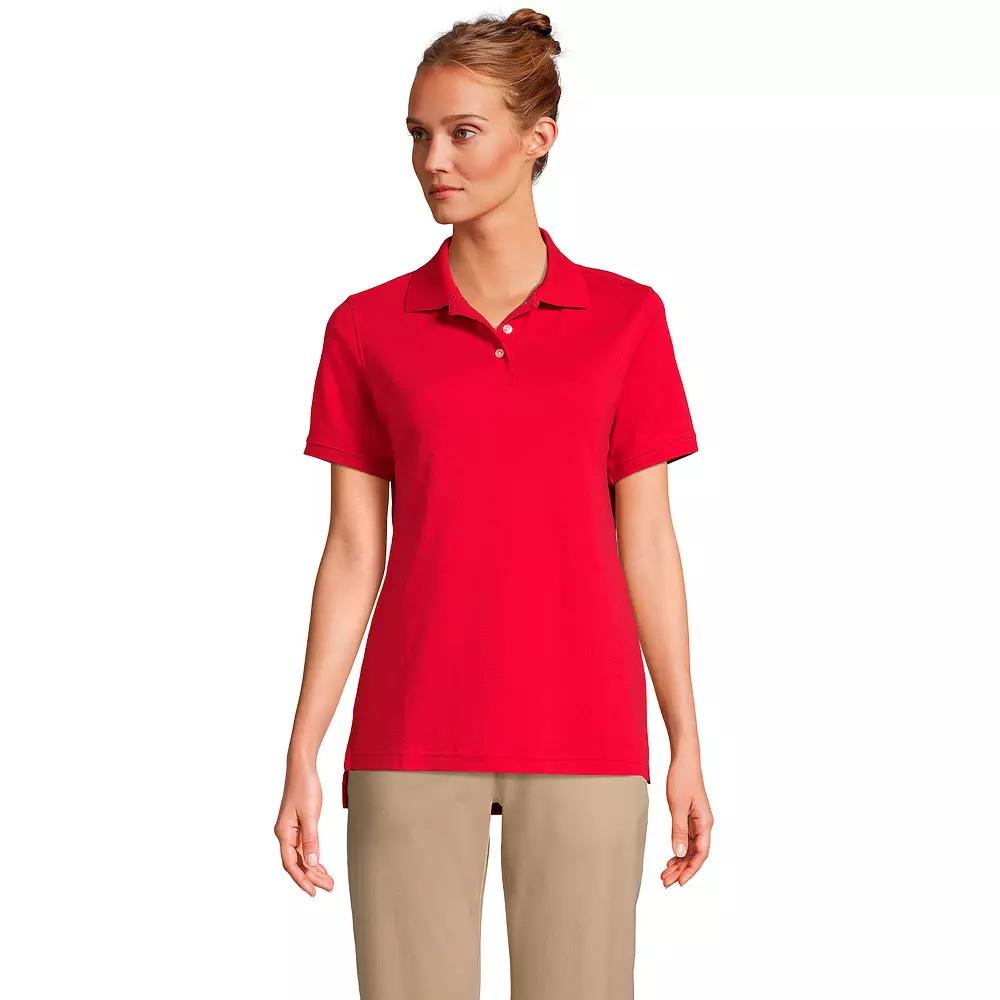 Women's Tall Lands' End School Uniform Short Sleeve Interlock Polo,  Product Image