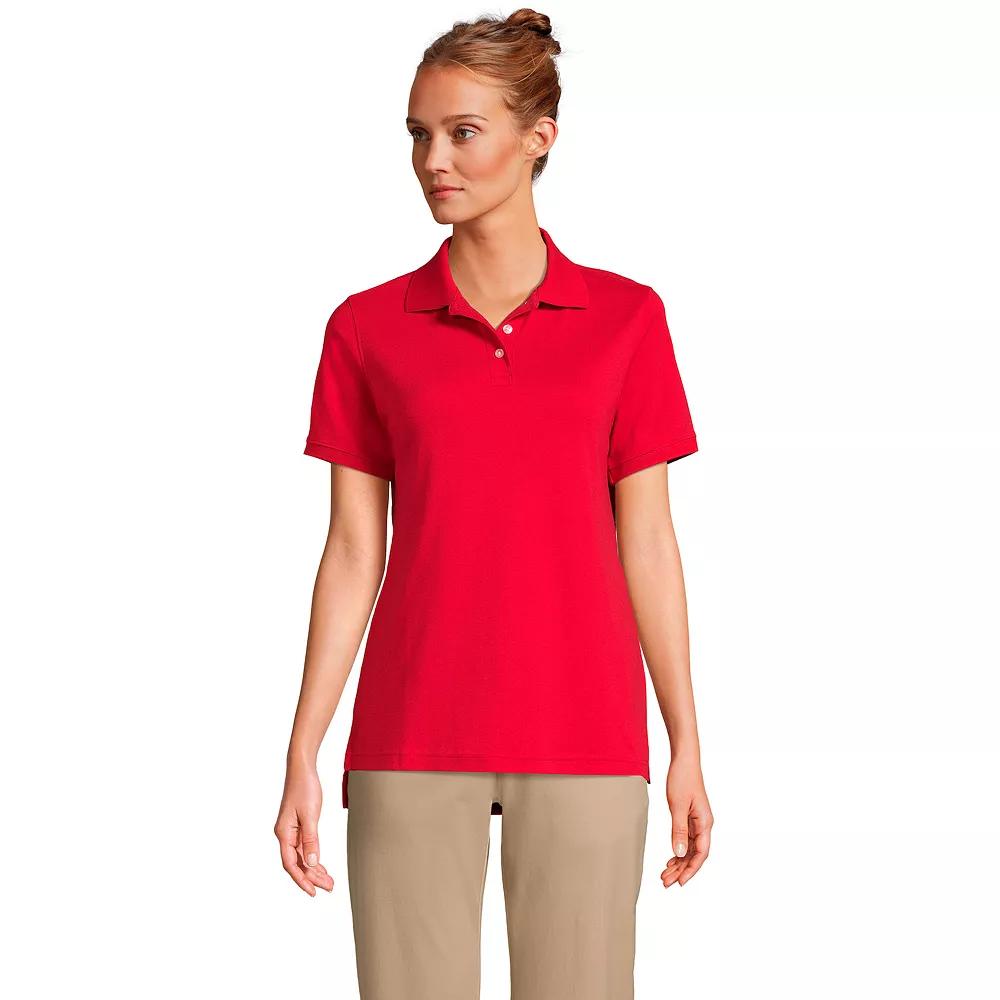 Women's Tall Lands' End School Uniform Short Sleeve Interlock Polo,  Product Image