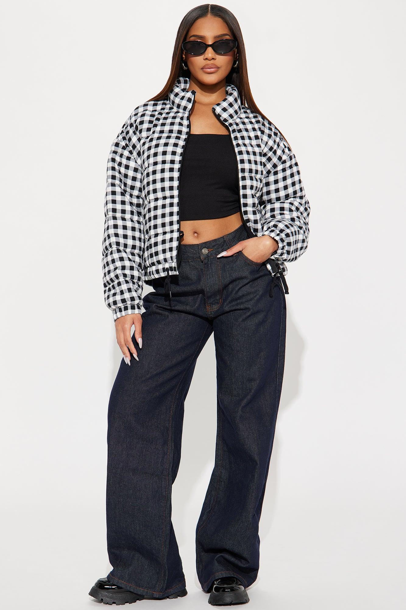 Danika Quilted Gingham Jacket - Black/combo Female Product Image