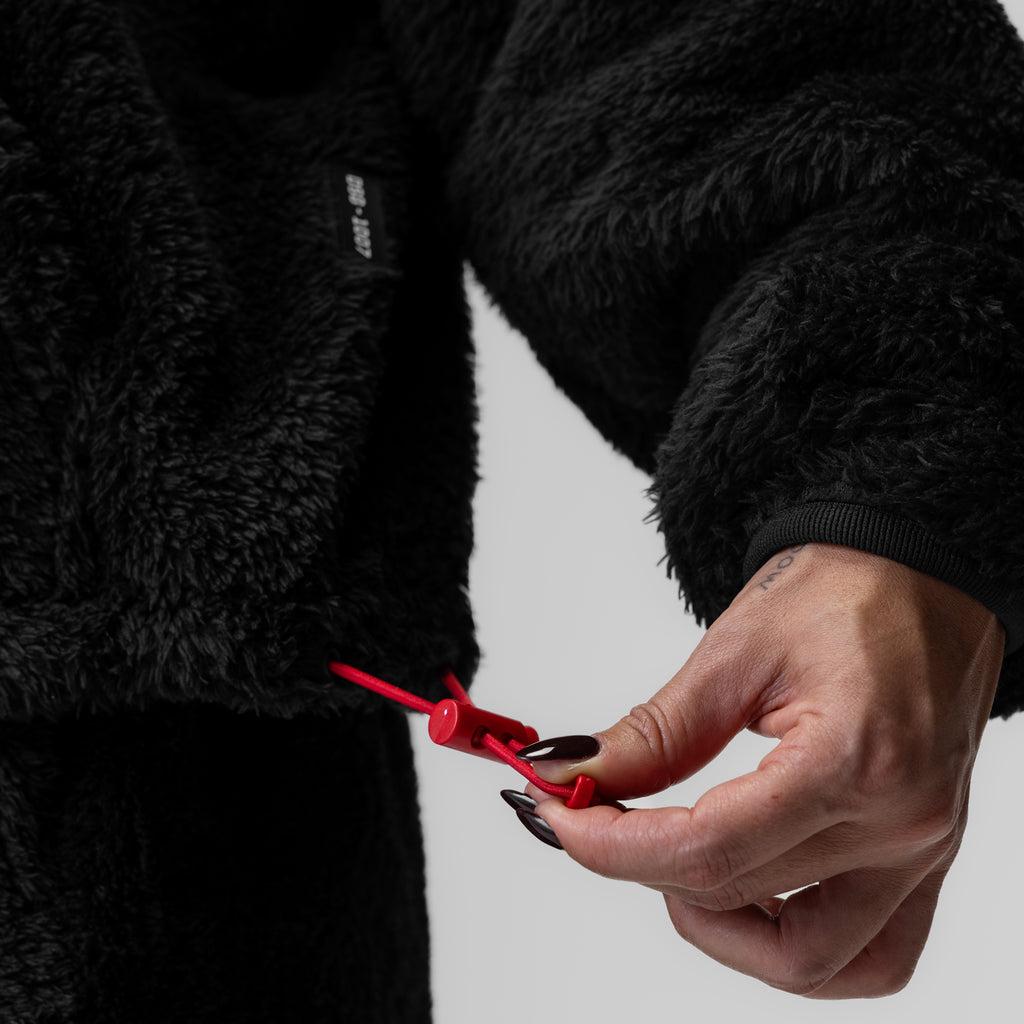 1007. Women's Sherpa Recovery 1/2 Zip - Black/White Female Product Image