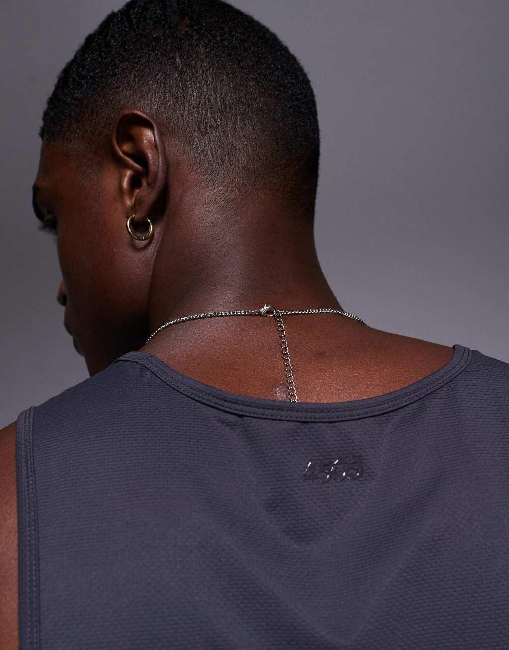 4505 Icon quick dry training tank top with racer back in charcoal Product Image