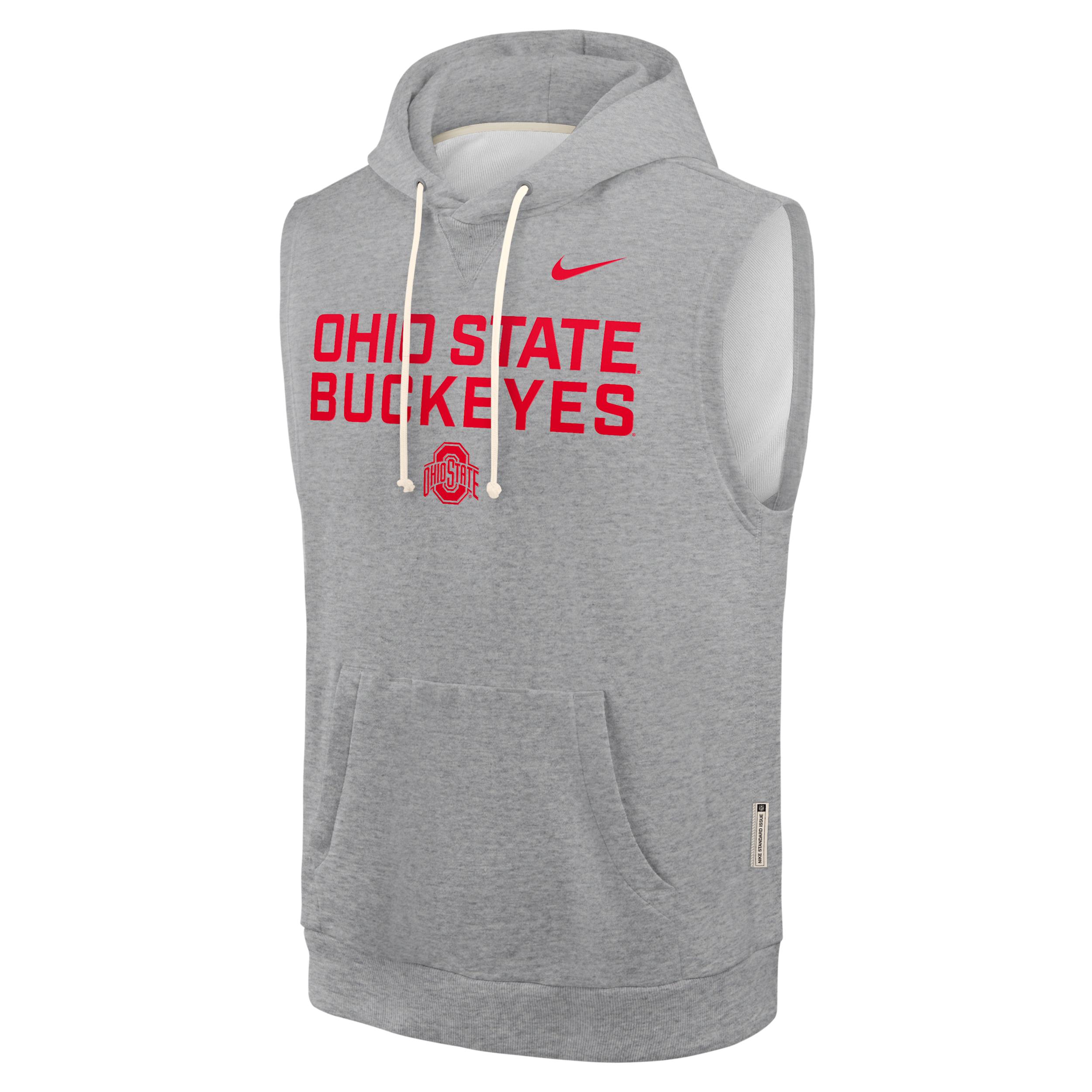 Ohio State Sideline Nike Men's Dri-FIT College Sleeveless Pullover Hoodie Product Image