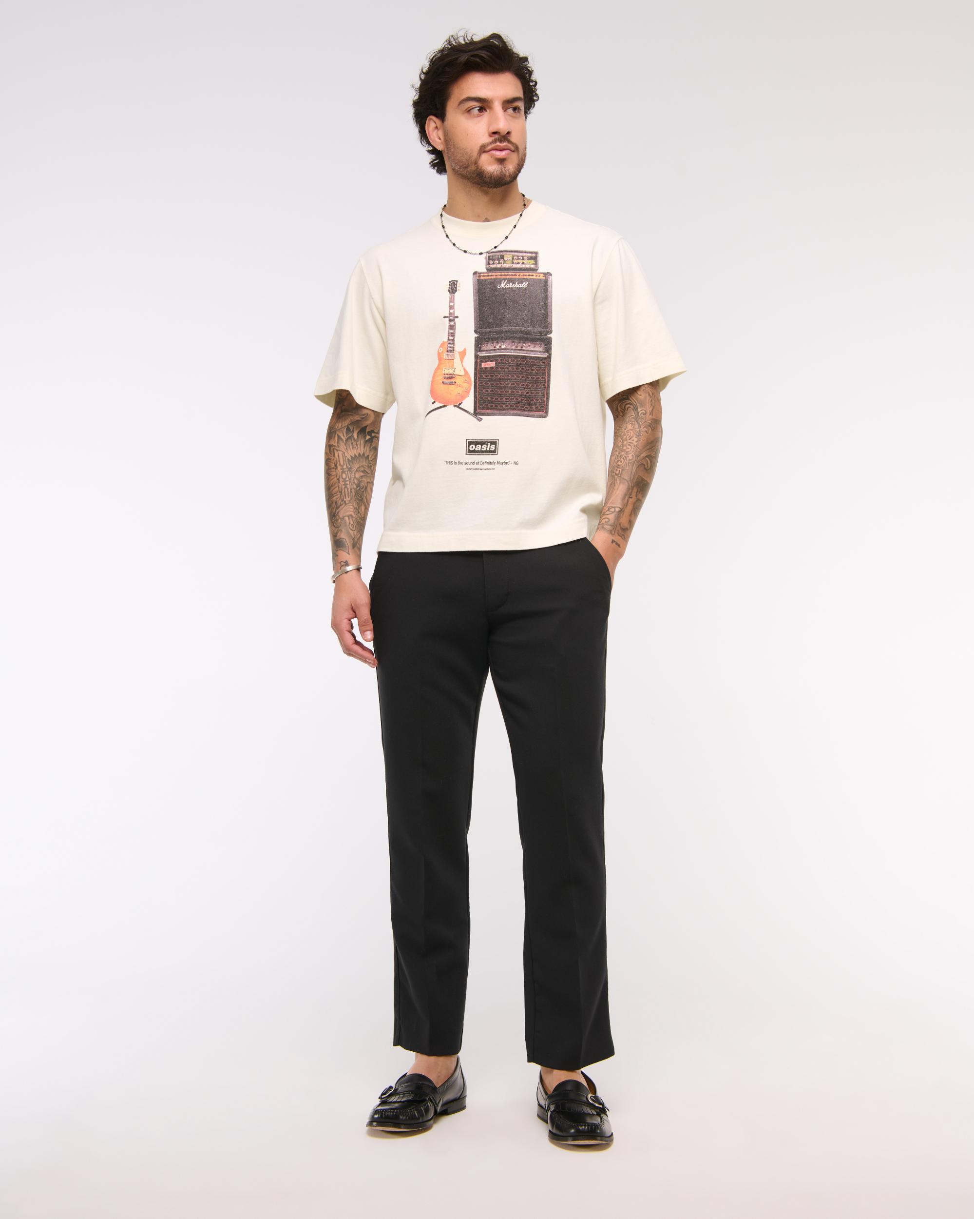 Oasis Vintage-Inspired Cropped Graphic Tee Product Image