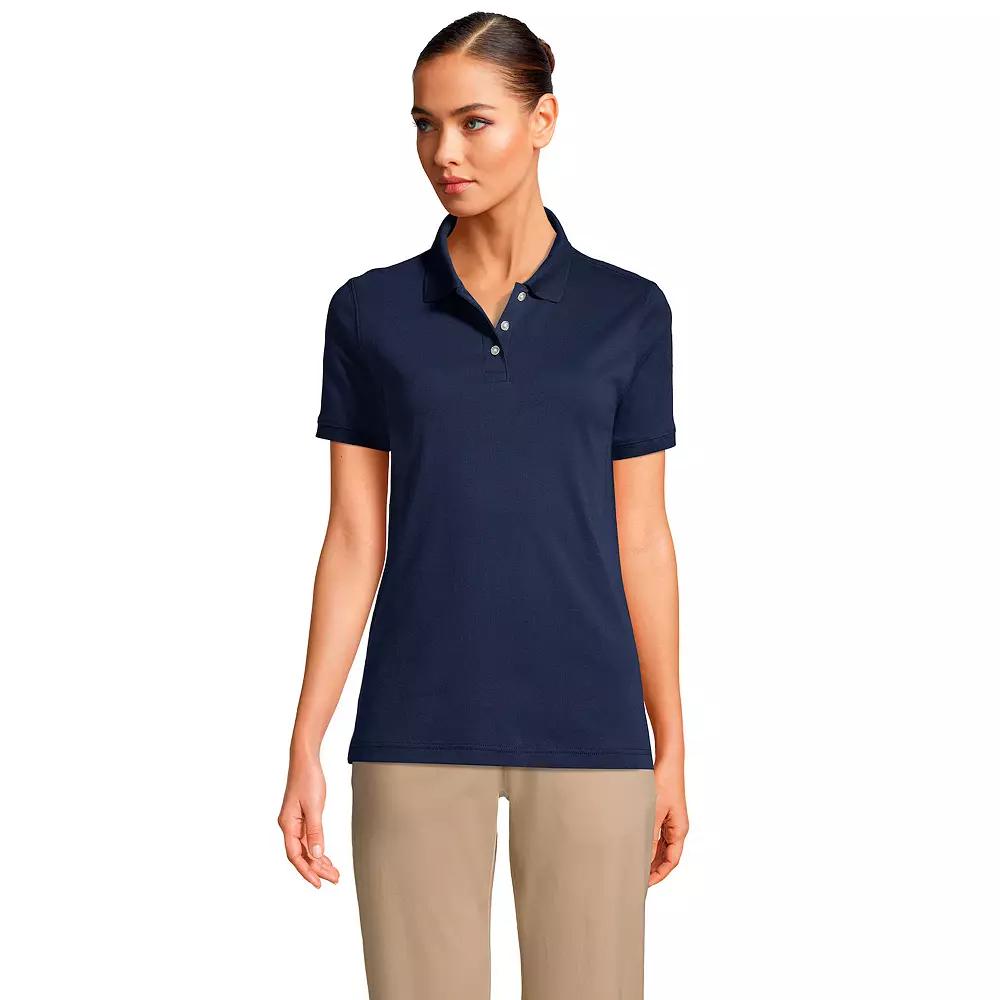 Women's Tall Lands' End School Uniform Short Sleeve Interlock Polo,  Product Image