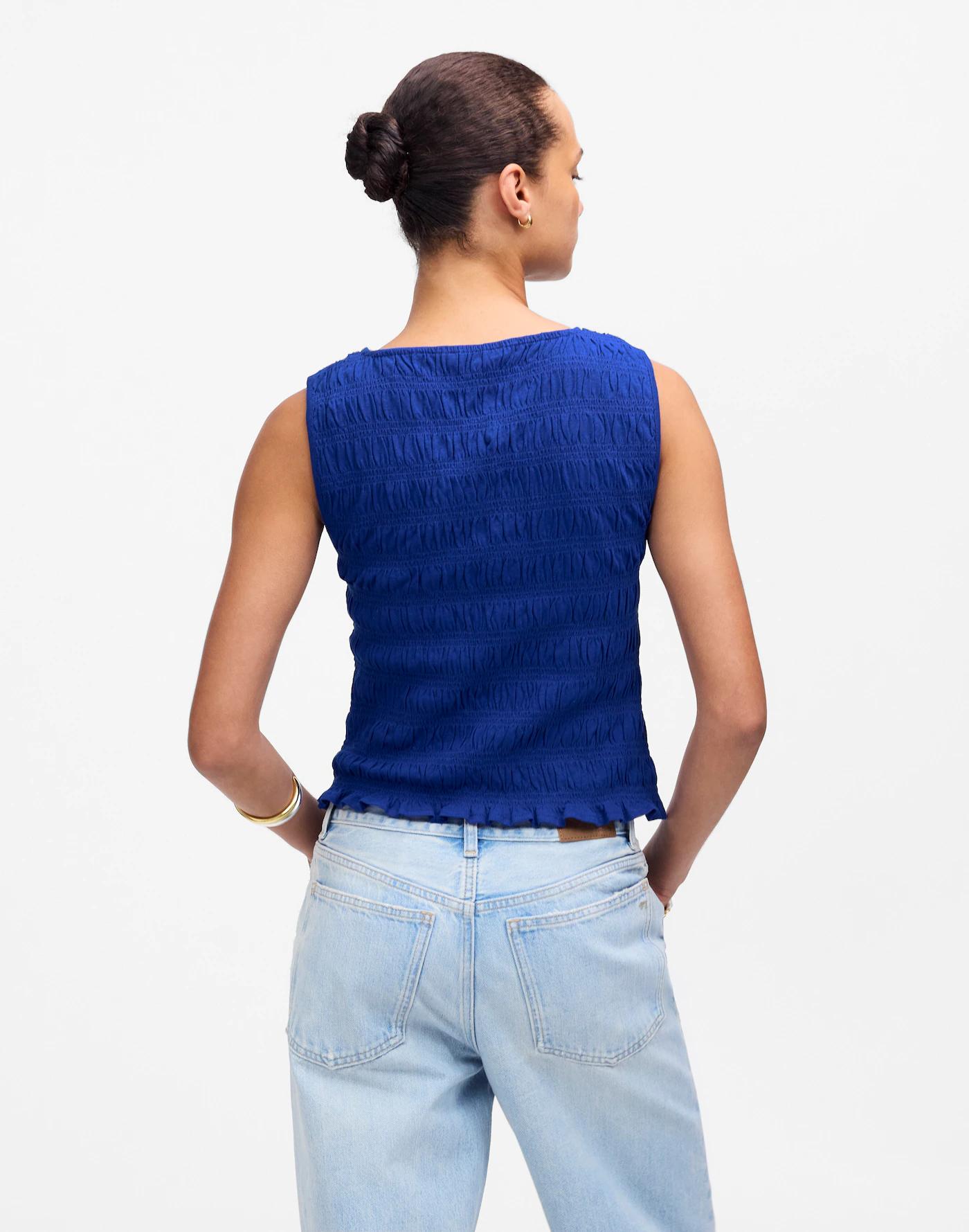 Smocked Boatneck Tank Product Image
