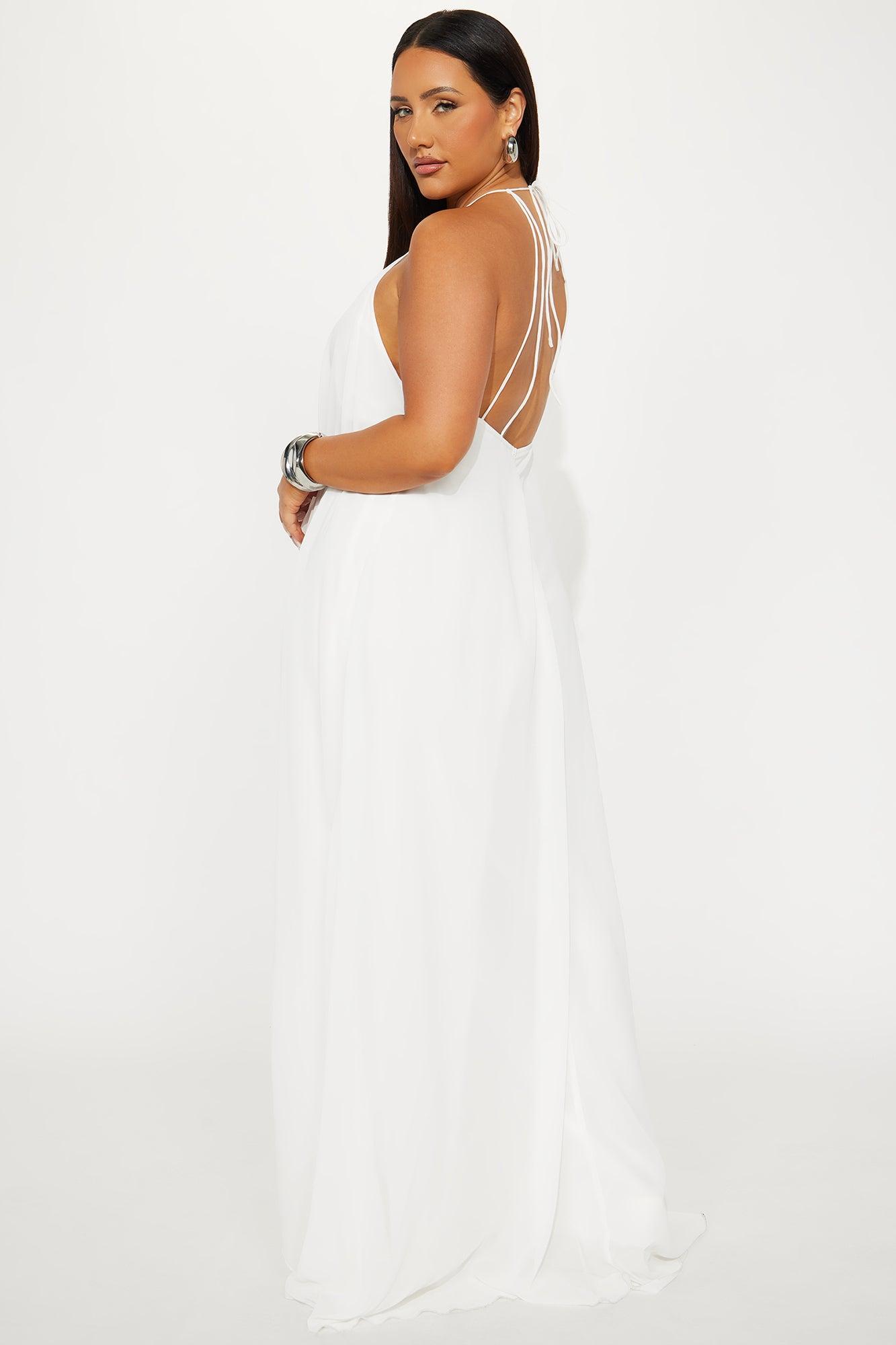 Bella Flowy Chiffon Jumpsuit - White Product Image