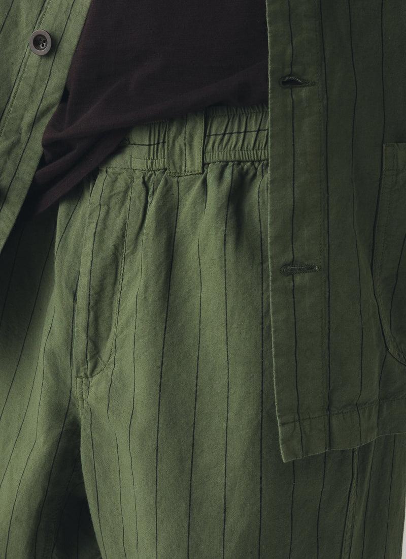 Overdyed Stripe Elasticated Cotton Linen Pants | Basil Product Image