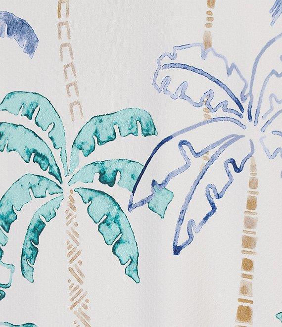 Caribbean Palm Print Performance Stretch Short Sleeve Woven Shirt Product Image